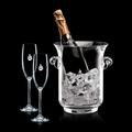 Lyndhurst Crystalline Champagne Bucket w/ 2 Flutes